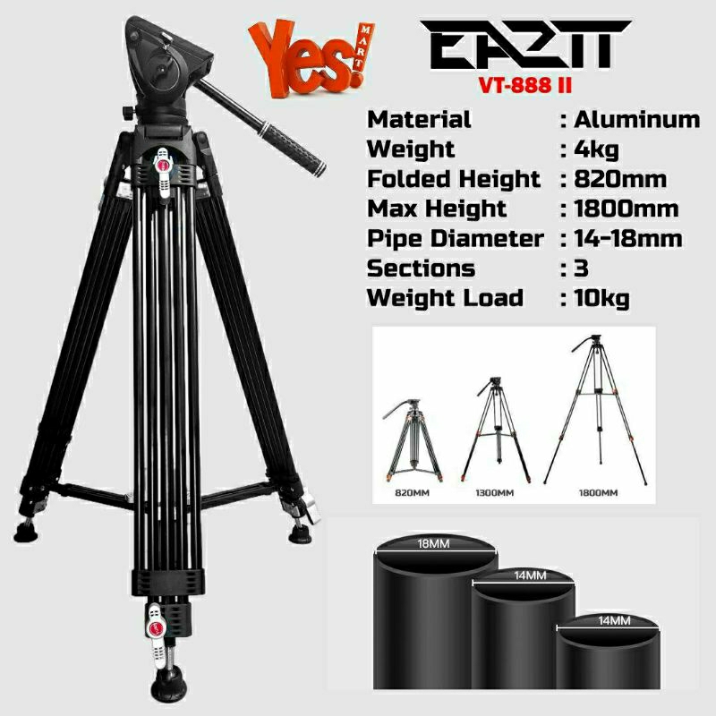 Tripod Video Profesional EA2TT VT-888 II VT 888 II