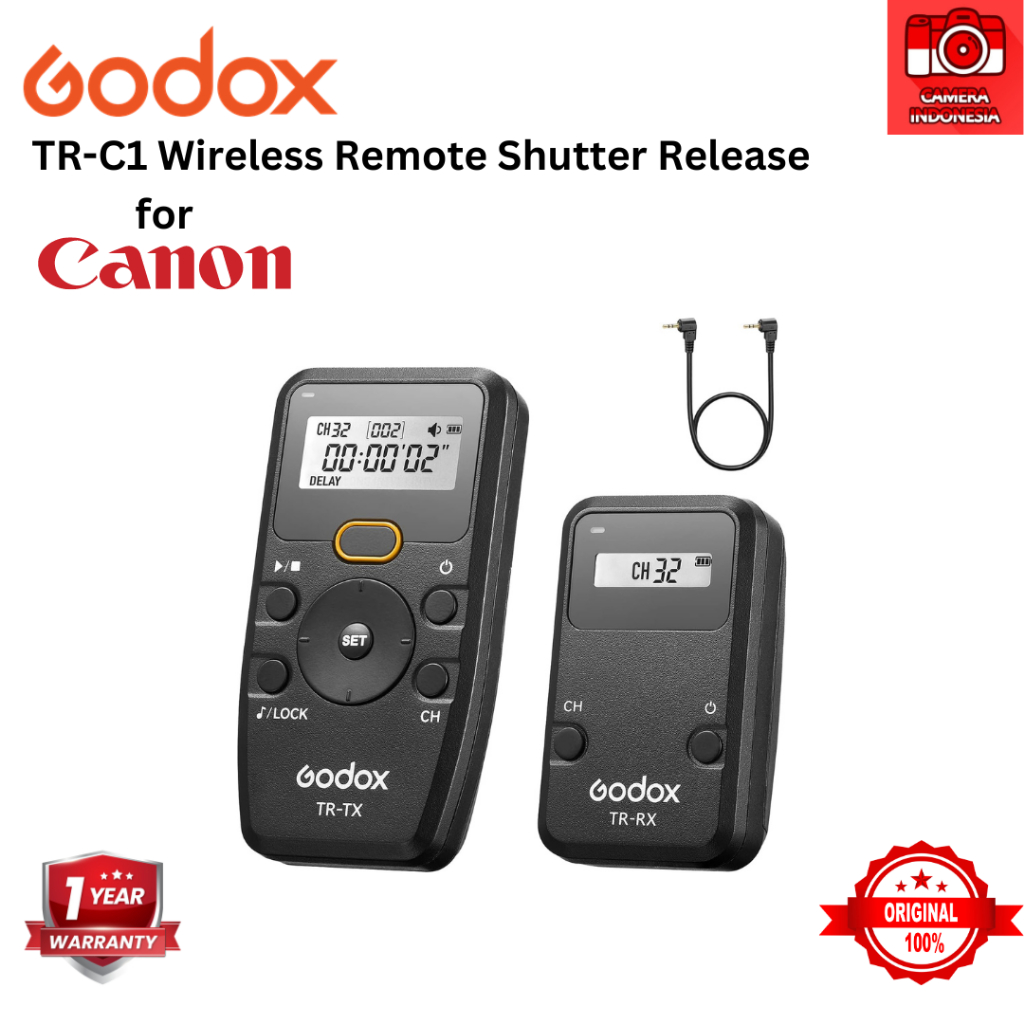 Godox TR-C1 Wireless Remote Shutter Release Intervalometer for Canon Camera 90D 80D 77D 70D 60D 800D