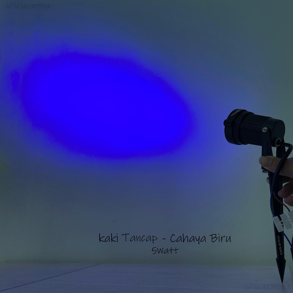 Lampu taman sorot led 5w warm white biru hijau ungu waterproof outdoor
