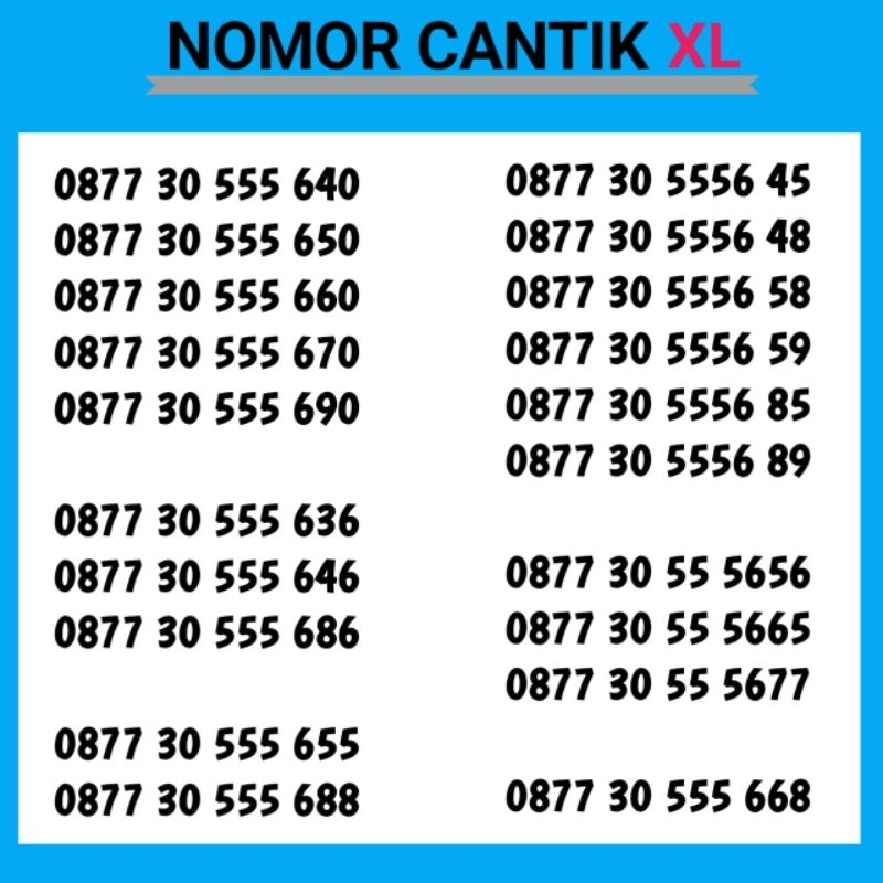 Nomor Cantik XL Couple Pasangan Triple