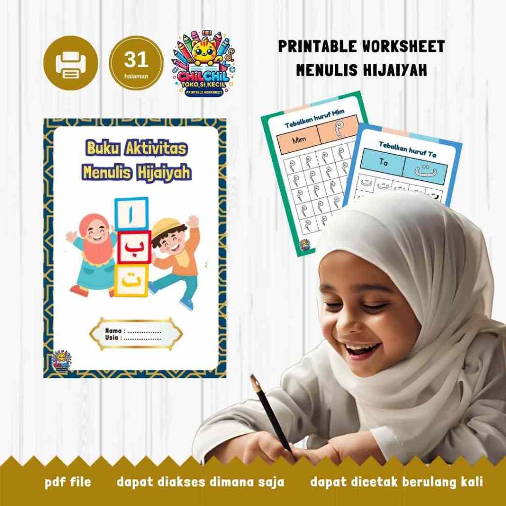 Menulis Hijaiyah Belajar Hijaiyah anak 3 tahun Printable Worksheet PDF