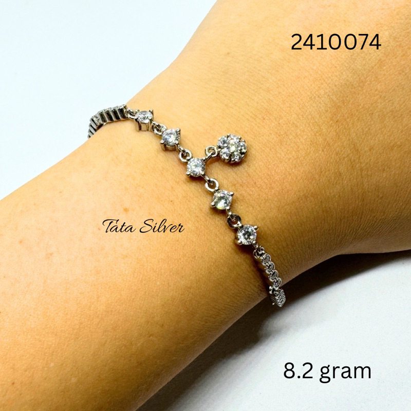 Gelang Serut Model Batu Tabur Perak Lapis Emas (925 Sterling Silver, Gold Plated) 2410074