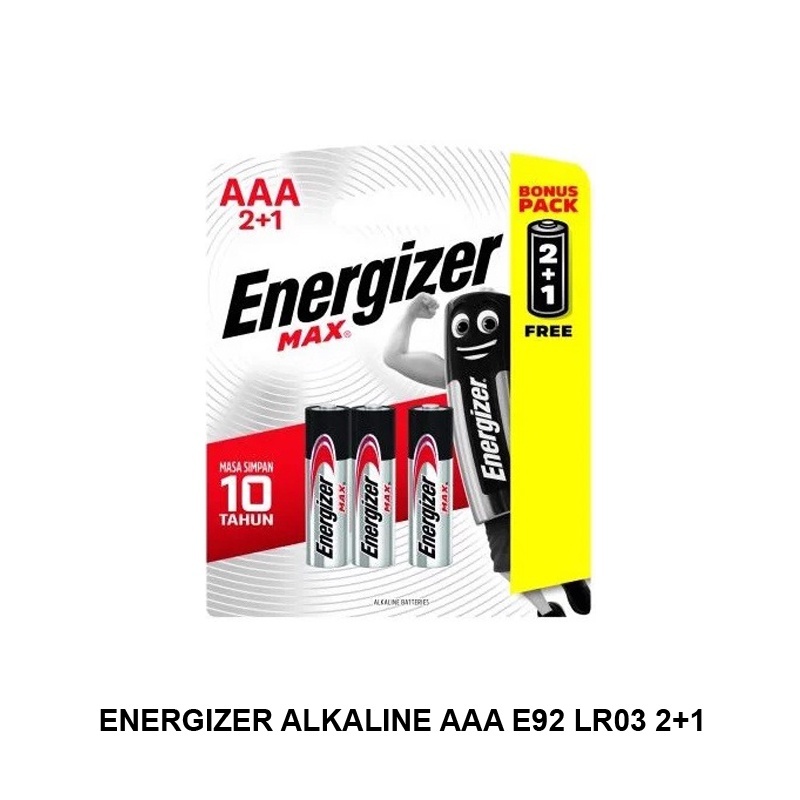 Energizer Baterai Alkaline AAA Isi 2+1 - Energizer Alkaline AAA isi 2+1 - Energizer Max - Baterai Al