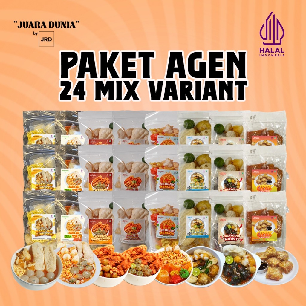 

Paket Agen 24 Pack MIX ALL VARIANT Baso Aci Juara Dunia by JRD FOOD