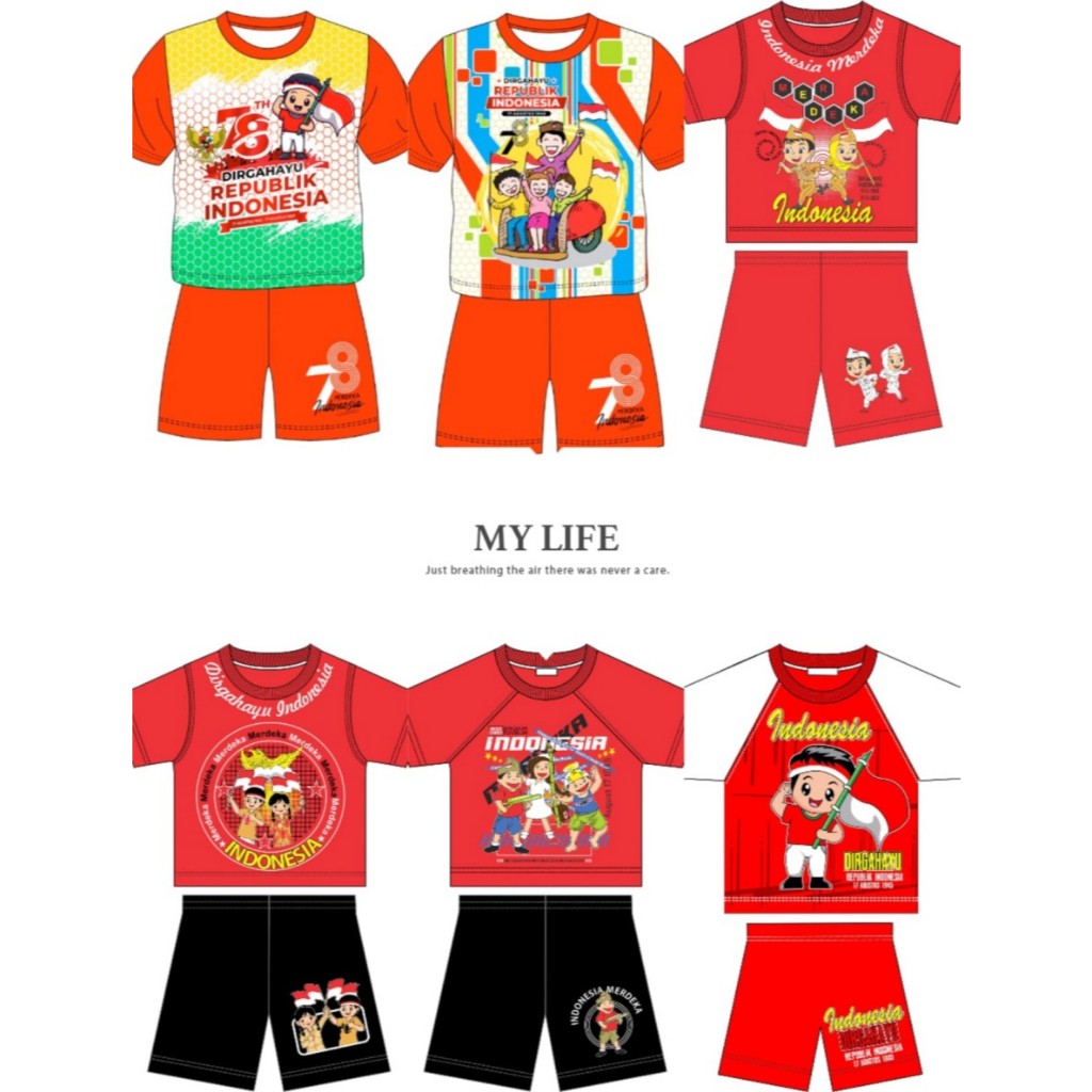 Baju Setelan Anak Merah Putih Indonesia