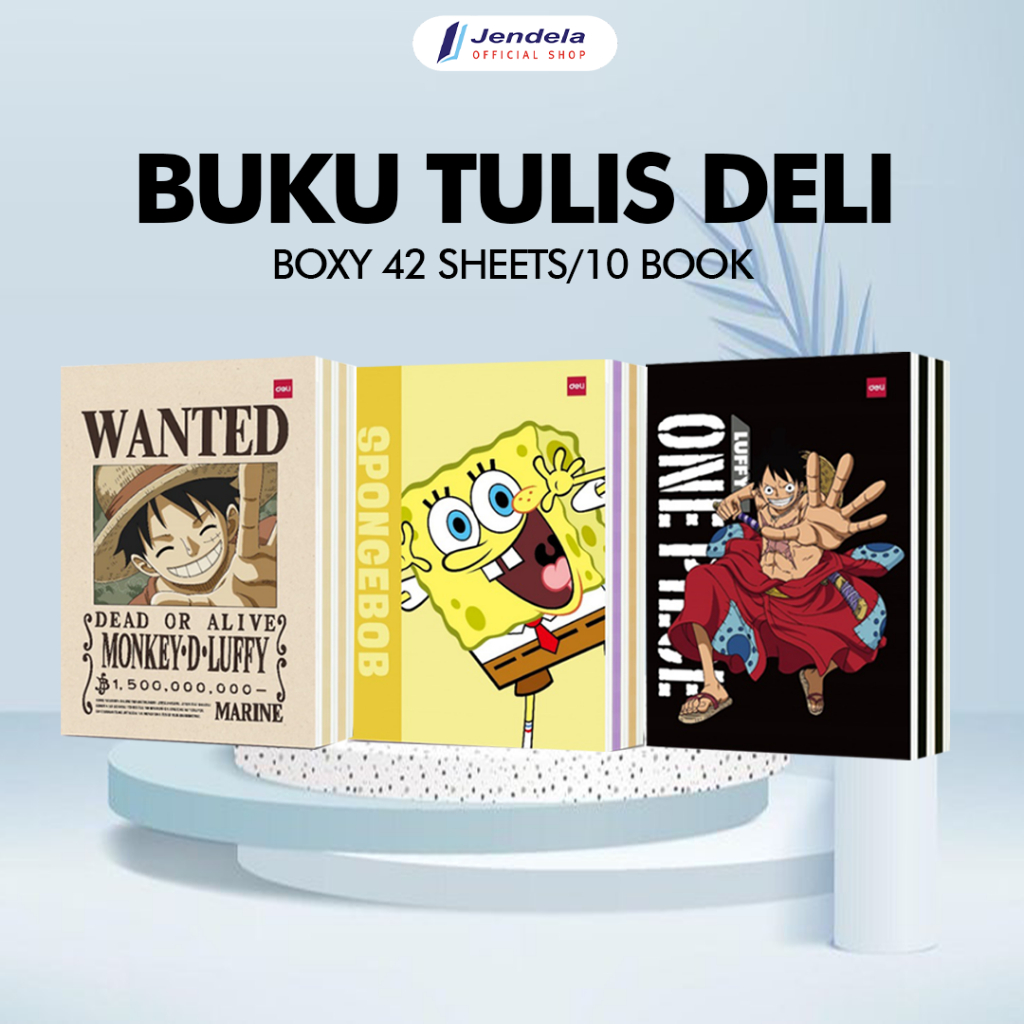 

Buku Tulis Deli B5 Besar One Piece 42 Lembar Motif Karakter Pack Isi 10 Buku Tulis Sekolah Free Bubble Wrap ATK