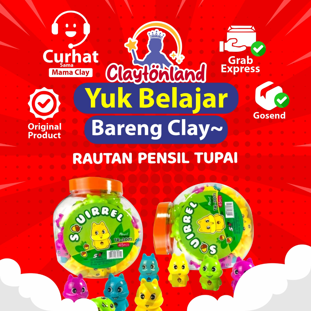 

Rautan Pensil / Serutan / Orotan Tabung Karakter / 1PCS RAUTAN TABUNG PENSIL FANCY SQUIRREL TUPAI LUCU