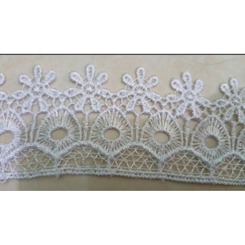 RENDA GYPER HITAM PUTIH MUKENAH/BAJU