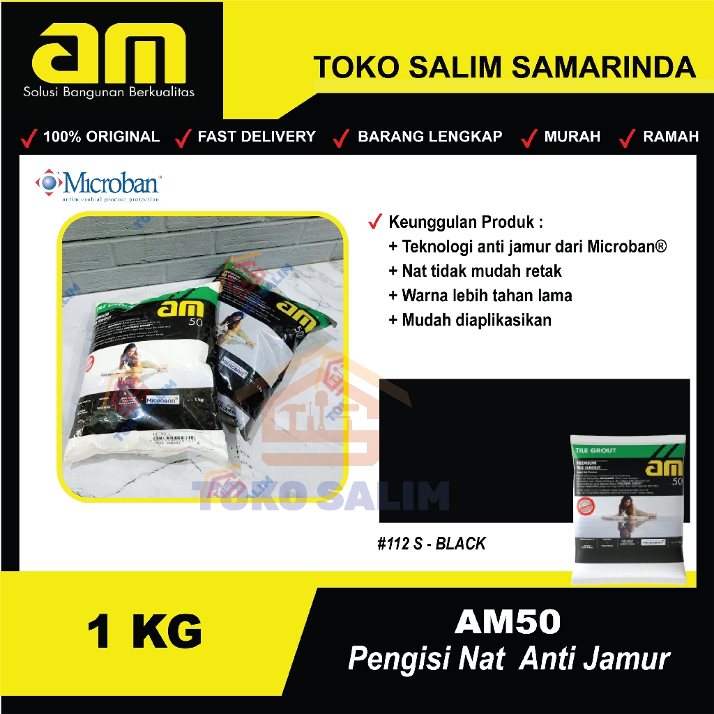 Nat Keramik AM 50 / Pengisi Nat Keramik / Semen Warna (Black) 1 KG