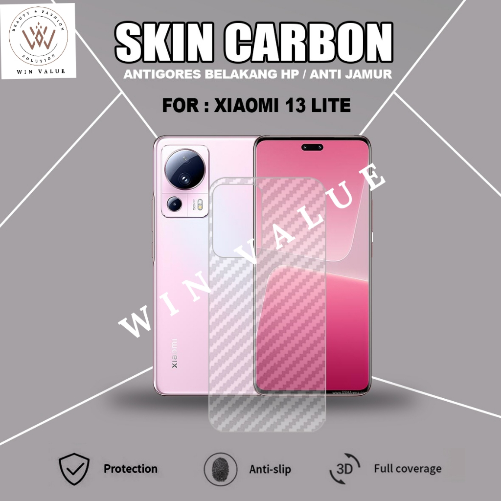 Xiaomi 13 Xiaomi 13 Lite Xiaomi 13 Pro Skin Carbon Garskin Anti Gores Belakang Xiaomi 13 Xiaomi 13 L