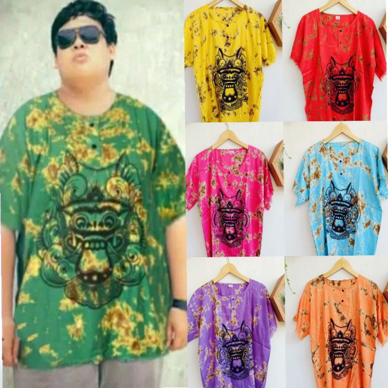 Kaos Barong Baju Bali Murah Khusus Size Jumbo XXL Bahan Rayon Baju Pria Wanita Santai Bisa Bayar Dit