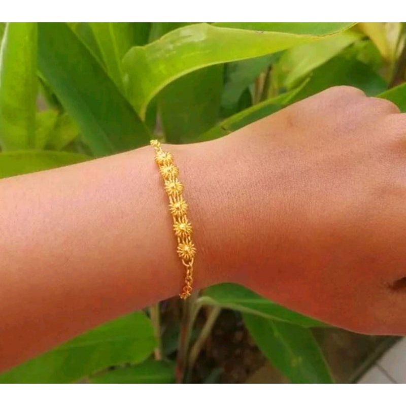 24k gelang emas model matahari kadar 99,99%