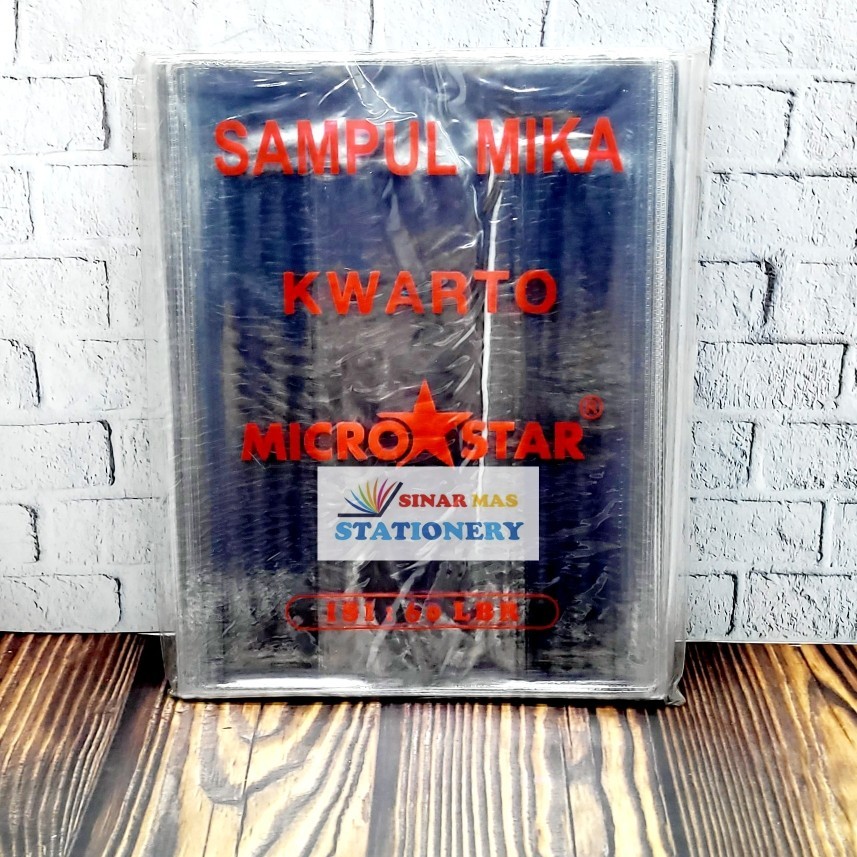

Sampul Mika Kwarto MICRO STAR 0.06 Kualitas Tebal Isi 10 Lembar /Sampul Plastik Mika / Sampul Buku