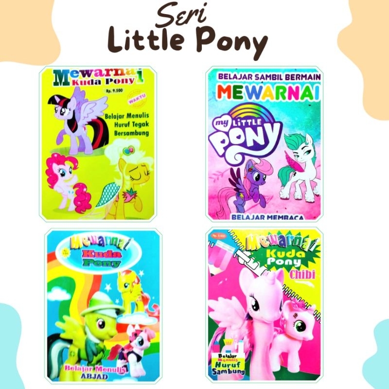 Buku Mewarnai Anak Ukuran Besar Seri Gambar Little Pony