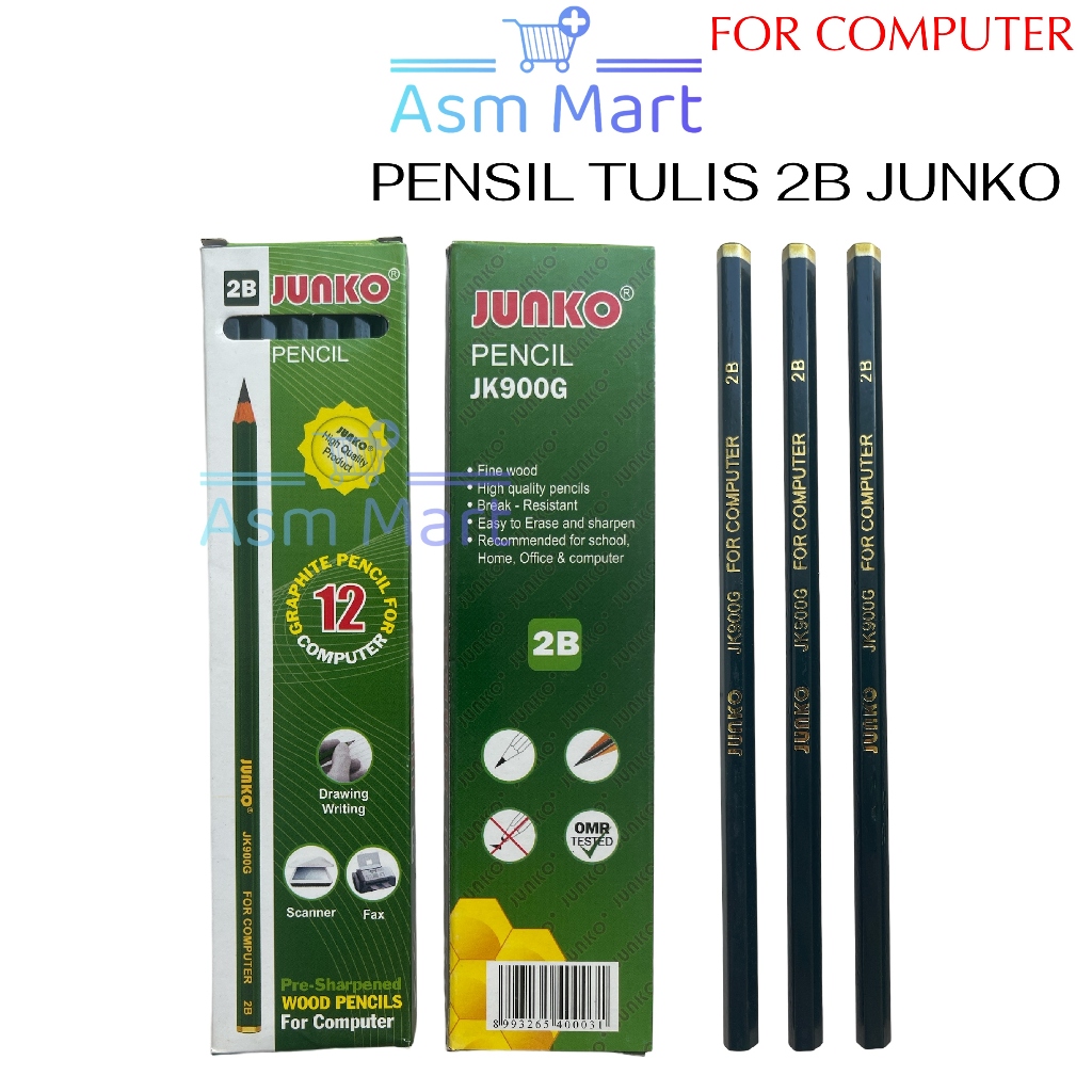 

ASM ATK006 PENSIL 2B JUNKO JK900G 1PACK (12PCS) / PENSIL TULIS 2B / JUNKO PENCIL FOR COMPUTER / PENCIL / PENSIL TULIS / PENSIL ANAK SEKOLAH