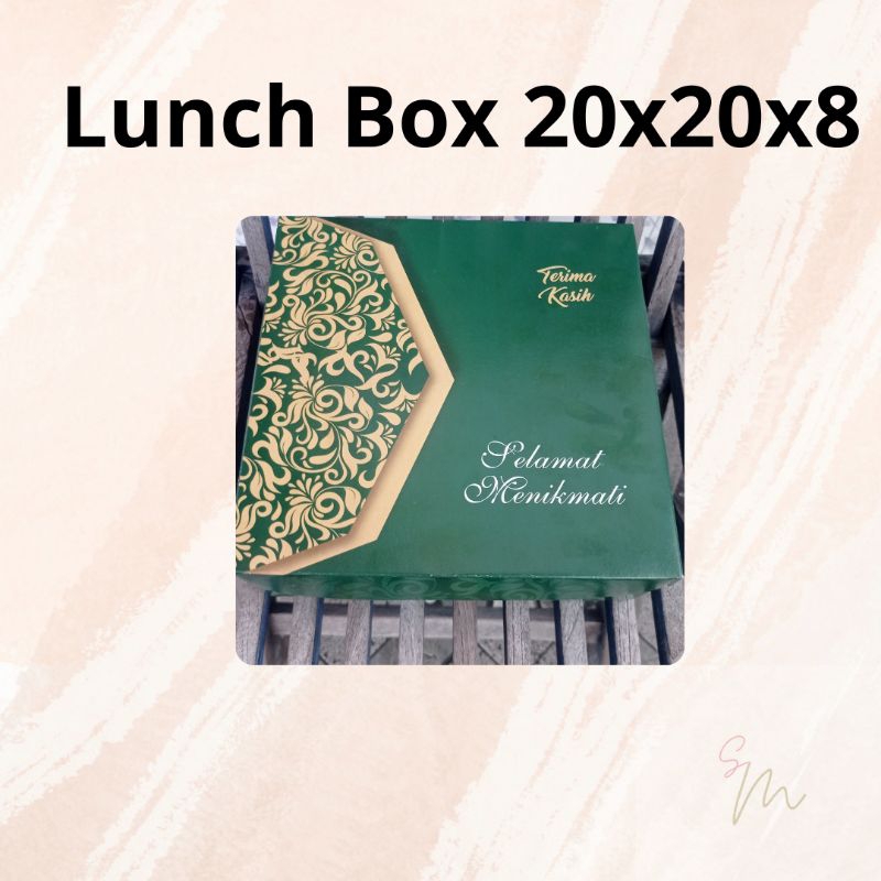 

kotak nasi/Kotak nasi/Box kertas hijau 20x20x8