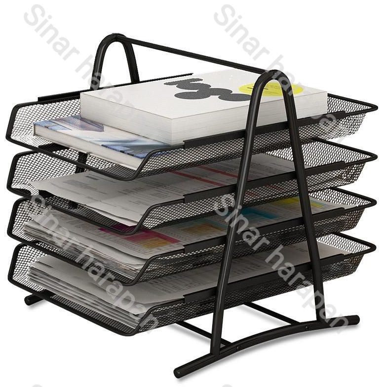 

KODE W86V Rak Dokumen Kertas Elevated Letter Tray Susun Besi