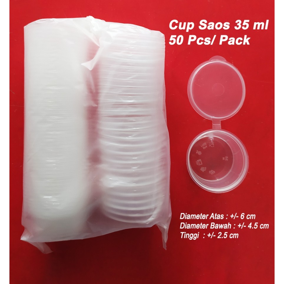 Thinwall Cup 35 ml / Cup Sambal / Cup Saos / Sauce Container (50 pcs/pack)