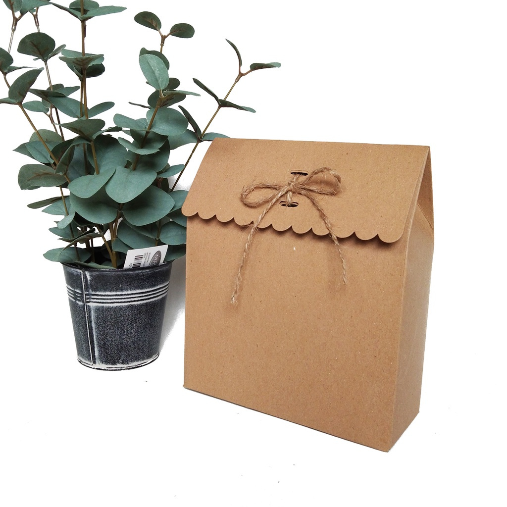 

(10pcs) Paperbag Brown Kraft 13x16.5x4 cm Paperbag Souvenir Wedding Tali Rami Goodie Bag Brown Kraft Gift Box Premium