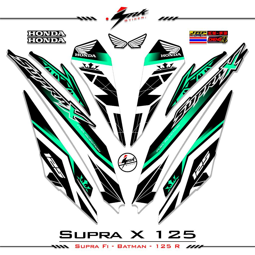 Striping Honda Supra X 125 Fi 2018 Motif 17 Dasar Hitam Stiker Supra X Batman List Variasi A1sticker