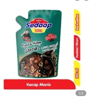

sedaap kecap manis kedelai hitam spesial reffil 520 ml