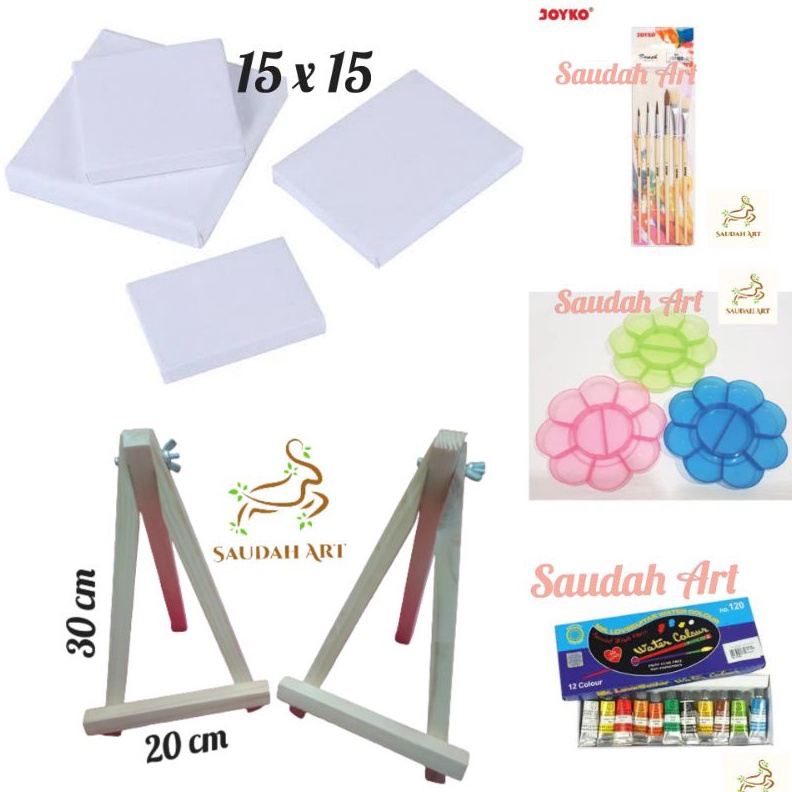 

GOGO BELI Paket Lukis Lengkap kanvas 15x15kuaspaletcat aireasel 2x3