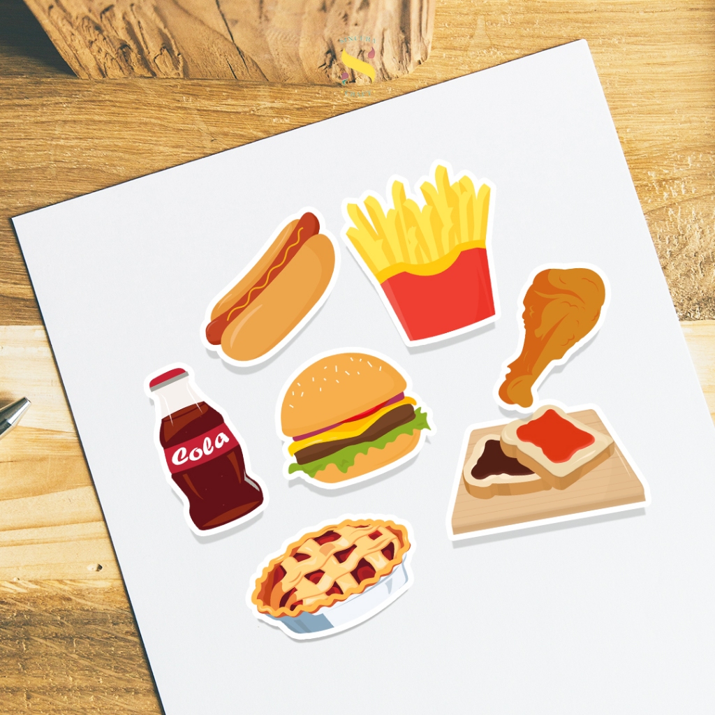 

Sticker Pack American Food | Sticker Laptop Diary Journal Aesthetic | Buku Stiker Lucu Murah Estetik