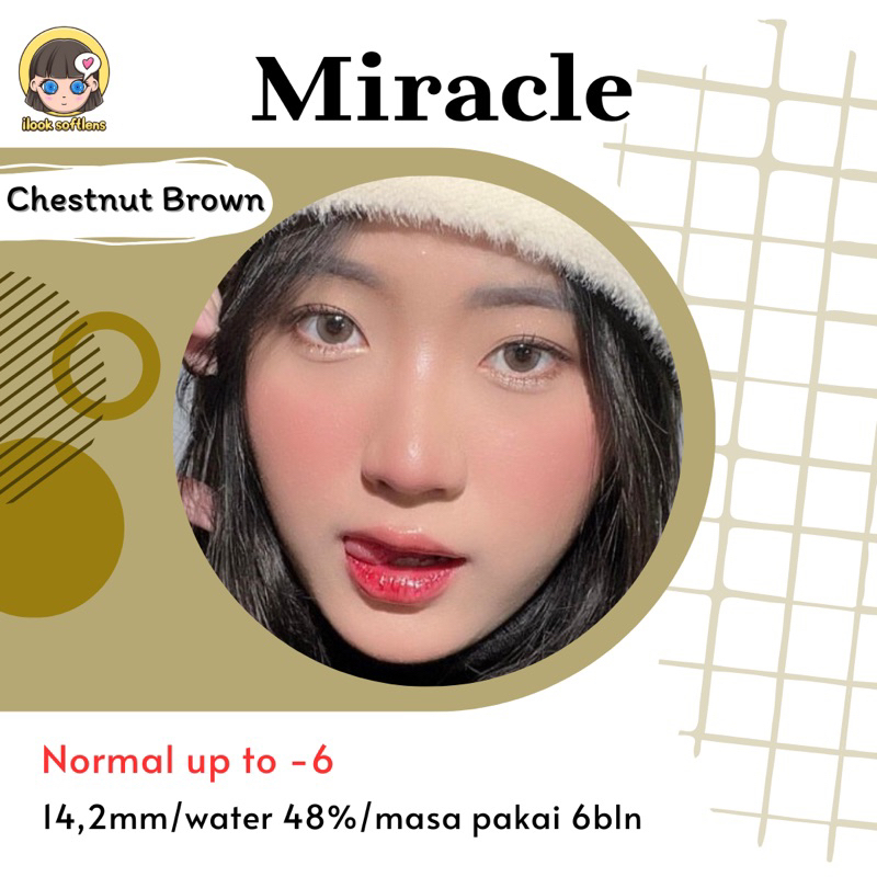 SOFTLENS MIRACLE CHESTNUT BROWN BY IRISLAB MINUS [-0,50 s/d -6] DIA 14,2MM