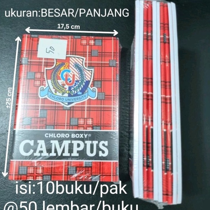 

KODE D65A Buku Tulis Chloro BOXY CAMPUS Panjang 5 lembar isi 1bukupak Made in Indonesia