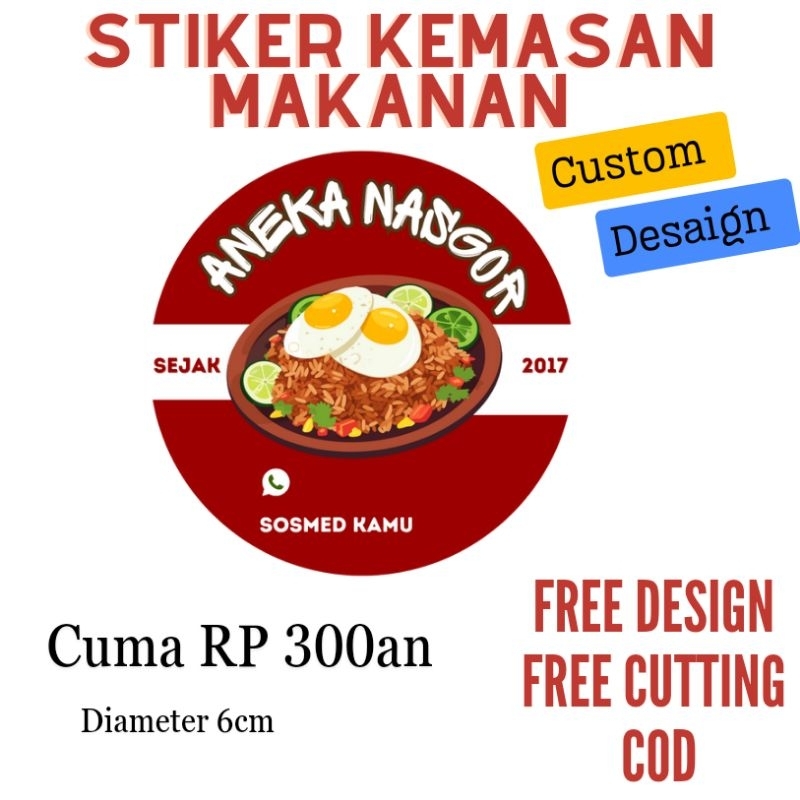 stiker Lebel kemasan/stiker Lebel makanan free design logo kemasan