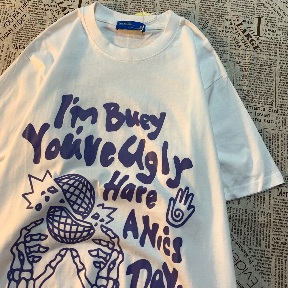 t shirt huruf ungu retro korean style baju kaos oversize wanita baju atasan wanita terbaru fashion k