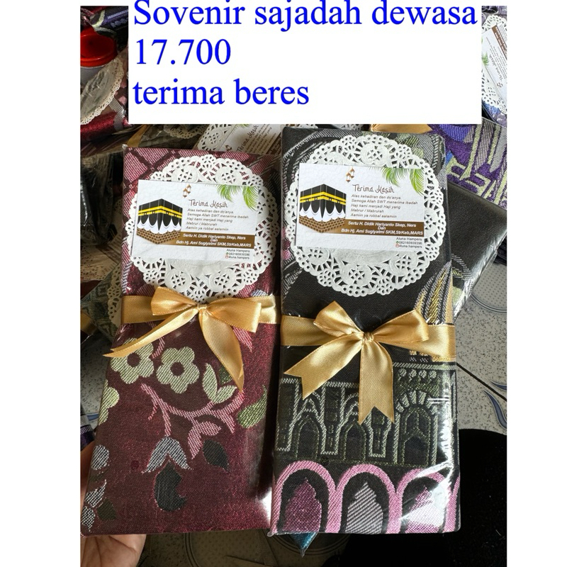 (paket) SOUVENIR SAJADAH DEWASA TAHLIL HAUL khitan aqiqah Haji umroh