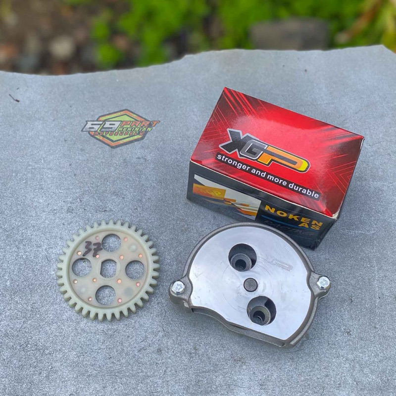 Pompa oli oil pump XGP model satria fu set gigi teflon mata 37T pnp CB GL MP TIGER