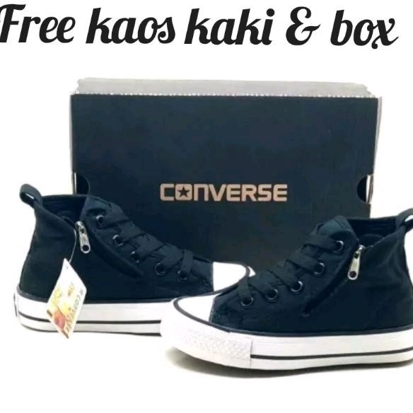 Beli Sepatu Sekolah Anak Converse Tinggi Zipper Sepatu Kasual Laki Laki Perempuan Model Sleting