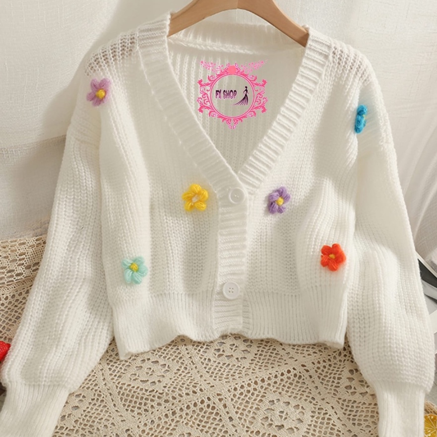 Wow FX SHOP CARDI  CARDIGAN FLOW KOREA PREMIUM BUNGA 3D  Timbul