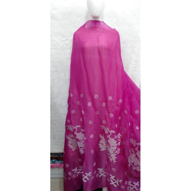 Harga per 5 meter Kain organza motif lagosi 1 warna KODE D6B9