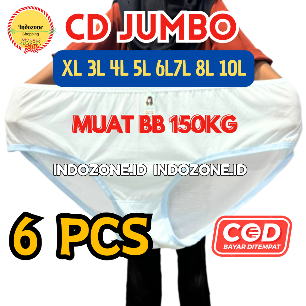 6 PCS CD Celana Dalam Wanita Katun CD Jumbo / JUMBO BIG SIZE / CD WANITA CANTIK UKURAN BESAR