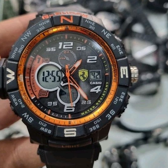 Jam second casio Gshock dual time model Ferrari