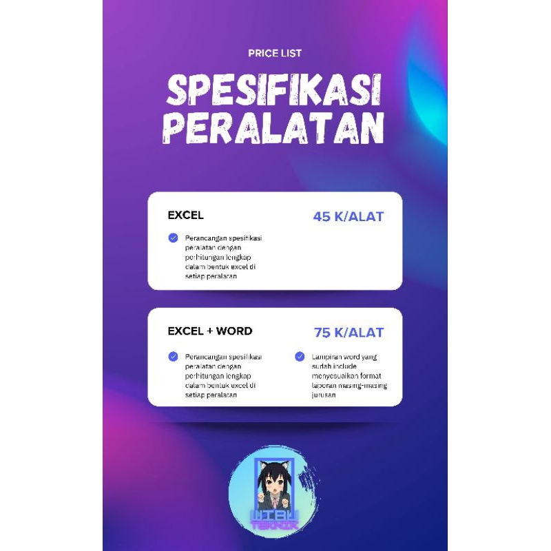 SPESIFIKASI PERALATAN