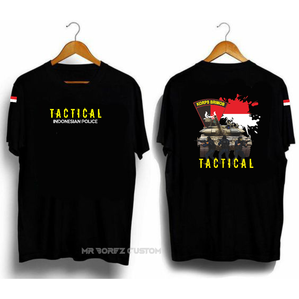 Baju Kaos Brimob Tactical Lengan Pendek / Kaos Oblong Tactical Lembut Nyaman / tshirt Korps Brimob I