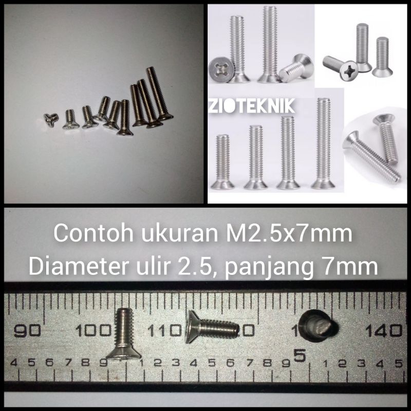BAUT SEKRUP SCREW LAPTOP UNIVERSAL M2.5 HEAD 4.5MM