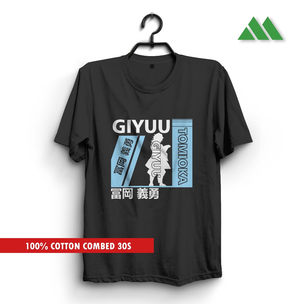 KAOS ANIME KIMETSU NO YAIBA GIYUU KNITTO 30S COTTON COMBED LENGAN PENDEK PRIA WANITA