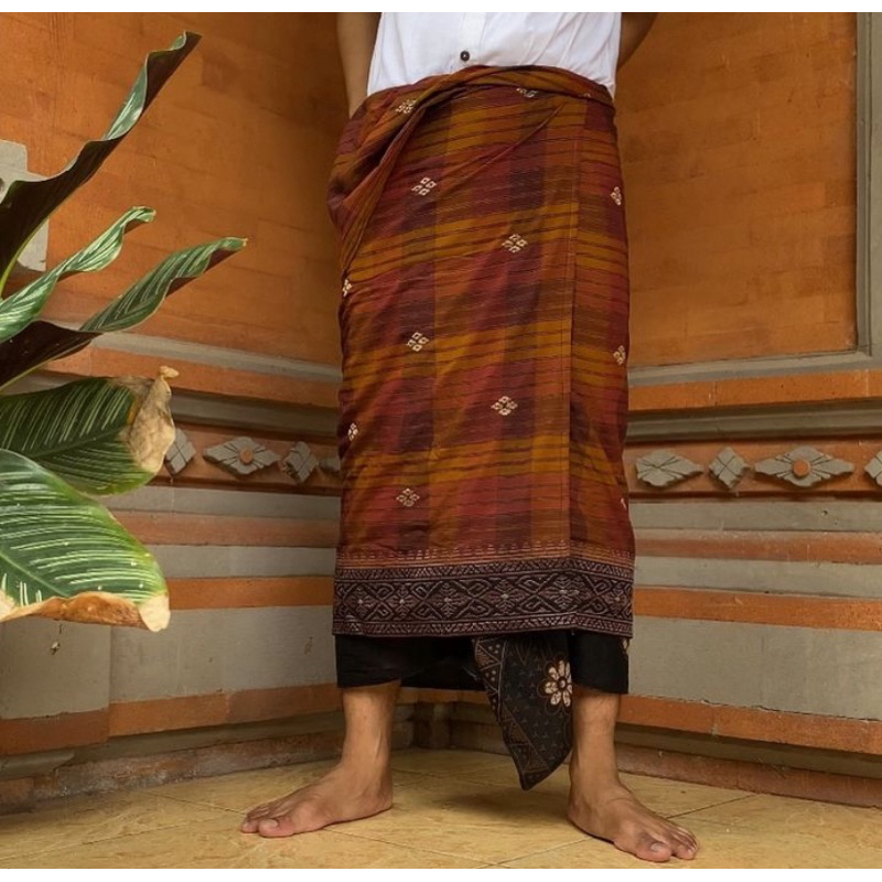 Saput Endek Kotak kuning