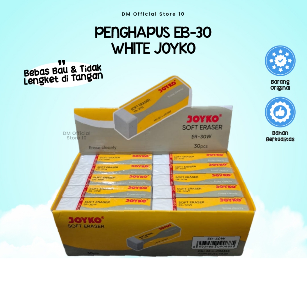 

Penghapus EB-30 White Joyko Pengahapus Tulisan Buku Perlengkapan Sekolah Anak Termurah By Dm Store