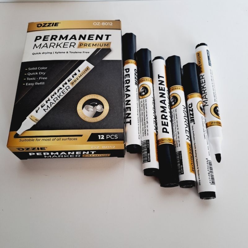 

Spidol PERMANENT Marker Ozzie Montana Warna Hitam 1 Lusin/ Spidol Besar Tinta Hitam/ Permanen Marker Besar