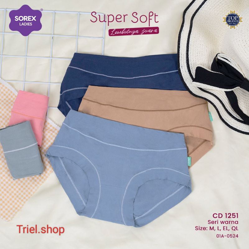 3 pcs CD sorex celana dalam wanita Cd sorex super soft 1251