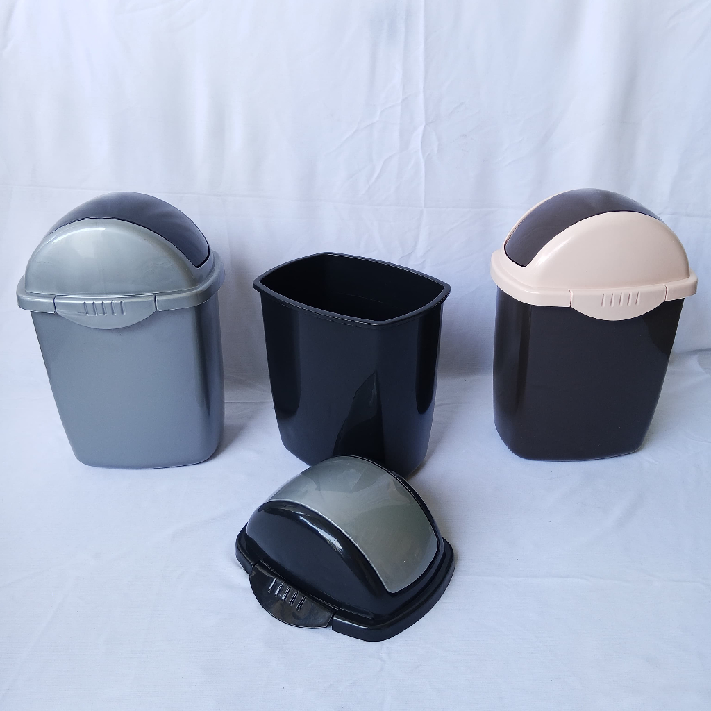 Tempat Sampah Oval Besar 8 Liter MONO / Tempat Sampah Tutup + Kunci / Tempat Sampah Besar
