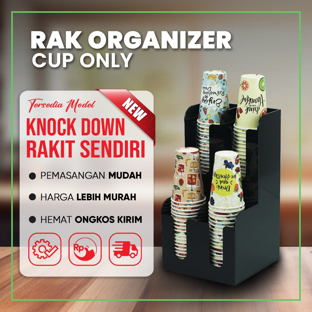 Rak Paper Cup / Plastik Cup Organizer Condiment Cup Only