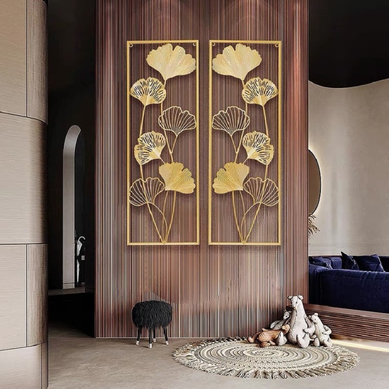 NEW PRODUCT Wall Decor Hiasan Dinding/Wall Decor Metal Gold Frame Daun Pajangan Dinding Gold Metal