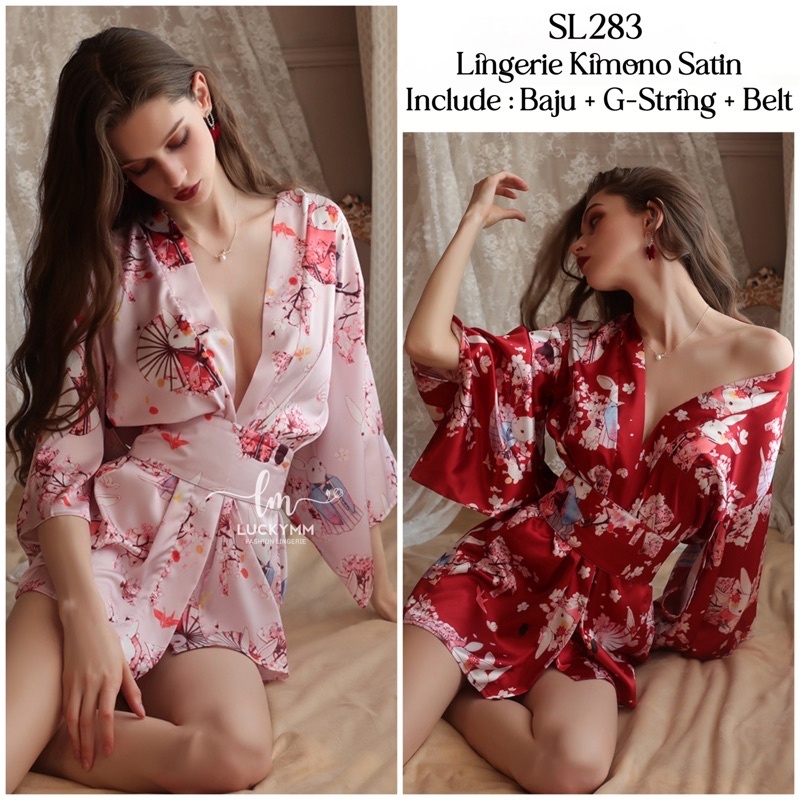 sexy lingerie kimono baju tidur sexy lingerie wanita / kimono satin / costom kimono jepang 225/baju 